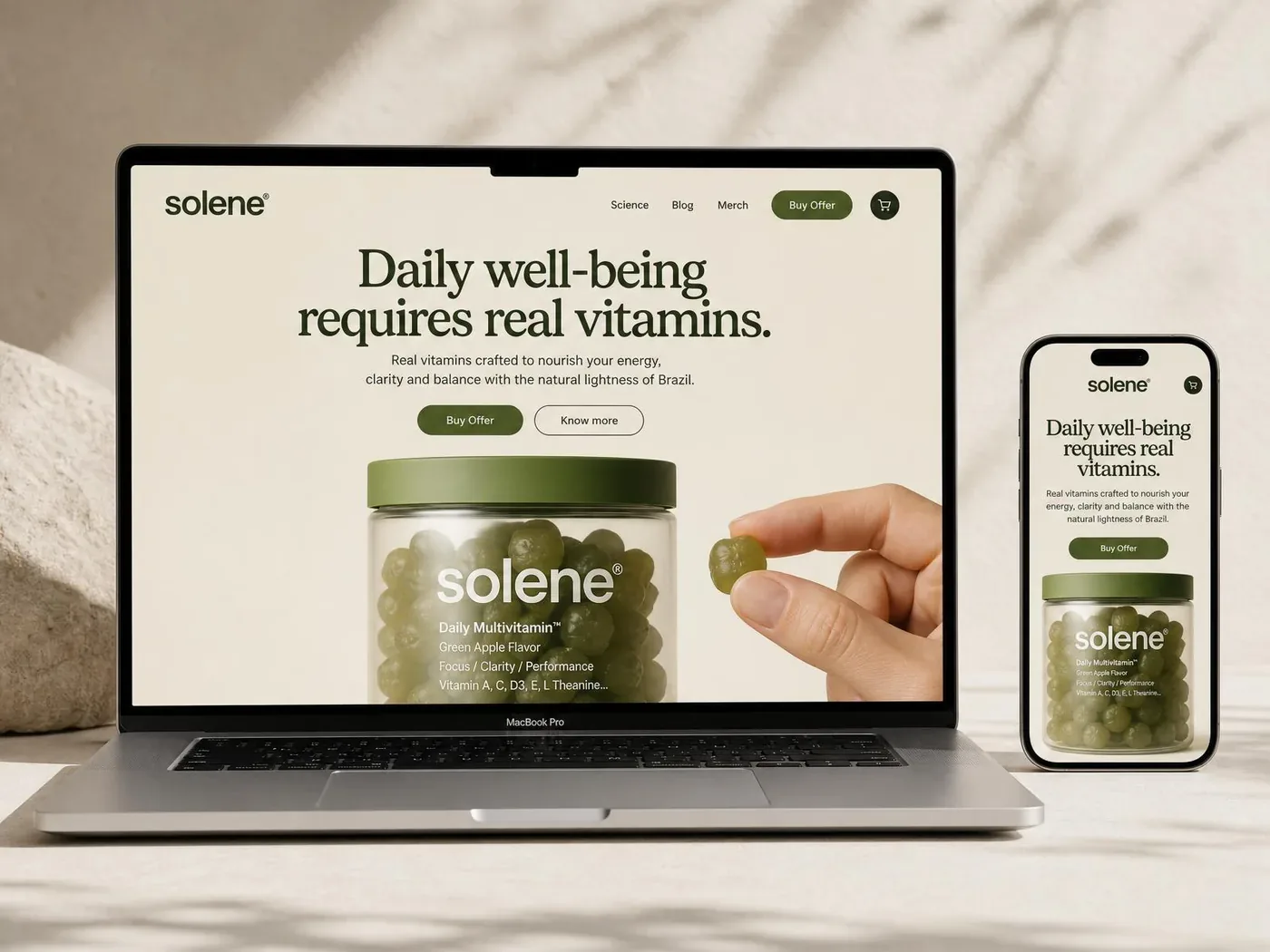 Website design mockup